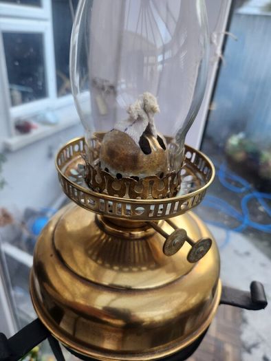 Victorian duplex oil lamp . Telescopic. working.