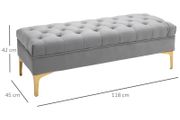 Bench Seat, Entryway Shoe Bench with Button Tufted for Bedroom, Grey