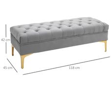 Bench Seat, Entryway Shoe Bench with Button Tufted for Bedroom, Grey