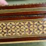 Vintage Handmade Wooden Jewelry Box Wood Trinket Storage Wood Box Mother of Pearl Inlay Image 6