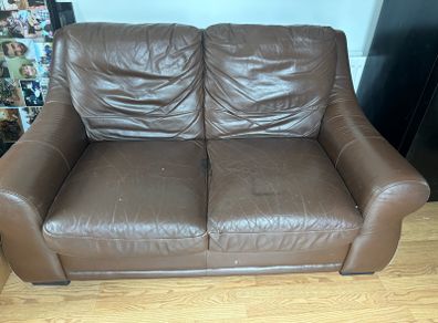 Two  seat leather sofa
