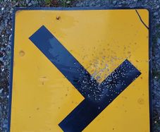 Old aluminium Irish road sign