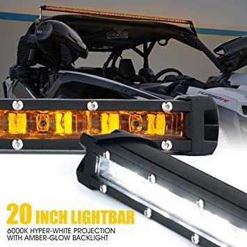 Amber or White Slim LED Light Bar Single Row 20" inch 90W For SUV 4X4 Off Road LED Work Light Lamp Truck Tractor Trailer Van