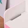 Kids Wooden Toy Box - Children Storage Chest Bench Organizer with Safety Hinge for Bedroom and Playroom Furniture, Pink Image 6