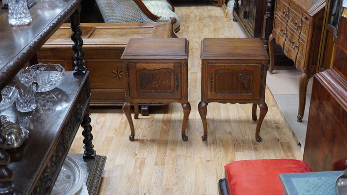 Pair of French Oak Bedside Cabinets