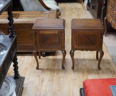 Pair of French Oak Bedside Cabinets
