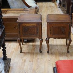 Pair of French Oak Bedside Cabinets
