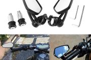 2Pcs Motorcycle Cycle eBike Aluminum 7/8" 22mm Bar End Side Rearview Mirror Universal Motorbike Bike Handlebar Rear View Mirrors Universal