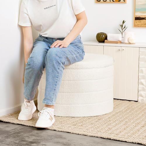 Folding Boucle Stool