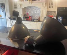 TWO Pendant Lights Ikea  -grey Large 50cm With Bulbs