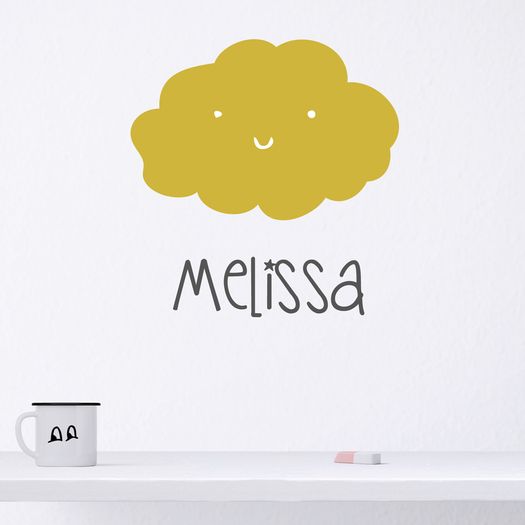 Child's Name Wall Decal, Personalised Name Stickers, Cloud Wall Decal, Personalized Name Decals, Baby Kids Room Decor, Nursery Wall Art