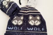 new baby hat and mittens tag attached