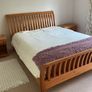 beds x 2.  Solid wood. Sleigh bed style. In excellent condition.  Only one mattress Image 2