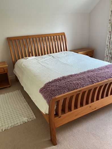 beds x 2.  Solid wood. Sleigh bed style. In excellent condition.  Only one mattress