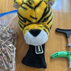 Tiger Driver Cover, tees, ball marker,stud remover