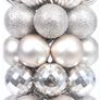MULTIPLE COLOURS/SIZES AVAILABLE 46-Pack Christmas Ball Ornaments with Strings, 30mm/1.18" Mini Size Baubles, Shatterproof Plastic Christmas Bulbs, Hanging Decorations for Xmas Tree, Holiday, Wedding, Party Image 10