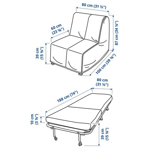 Ikea Sofa Bed - Lycksele Murbo - Grey