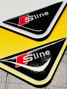 S Line Gel Number Plate  Corner Badge Set