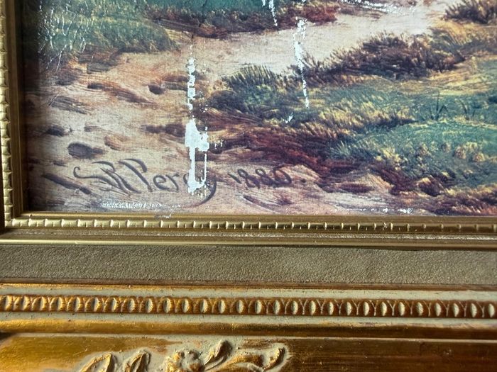Pair of Huge Vintage Framed Artworks (105x75cm) - Matching Luxury Frames
