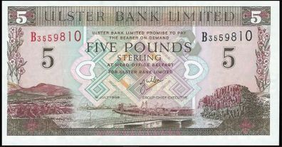 Northern Ireland | 5 Pounds | Ulster Bank | 1998 | P.355b | aUNC
