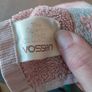 Medium cotton towel - pale pink with floral design Image 2