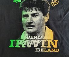 Vintage irish football Denis Irwin collectable tee shirt tag attached