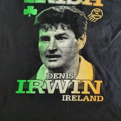 Vintage irish football Denis Irwin collectable tee shirt tag attached