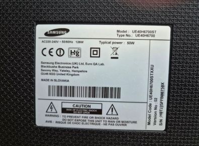 UE40H6700 Samsung 40 inch 3D TV