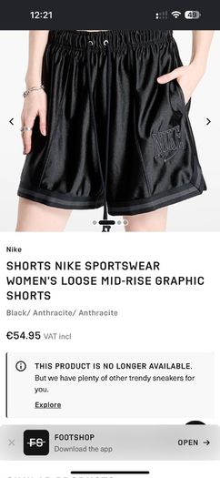 Shorts Nike Sportswear Women's Loose Mid-rise Graphic Shorts Xs