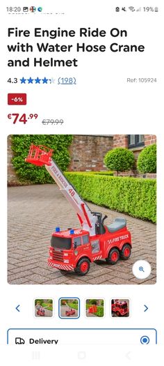 Ride on fire truck