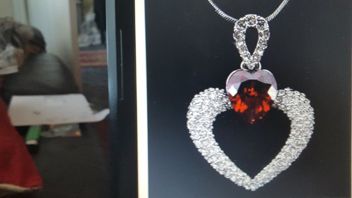 18KT White Gold Filled Crystal Heart Pendant