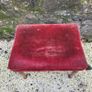 19th century mahogany footstool with original red velvet Image 3