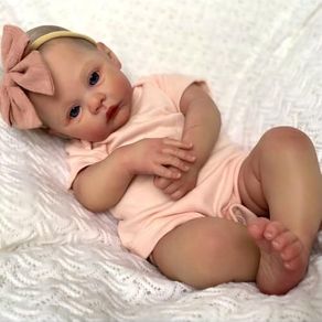 Reborn Dolls Newborn Baby Reborn Dolls Reborn Girls 19 inch Lifelike Soft Silicone Realisitc Handmade Vinyl soft Lifelike Cute Newborn Reborn Doll Toys, Yellow