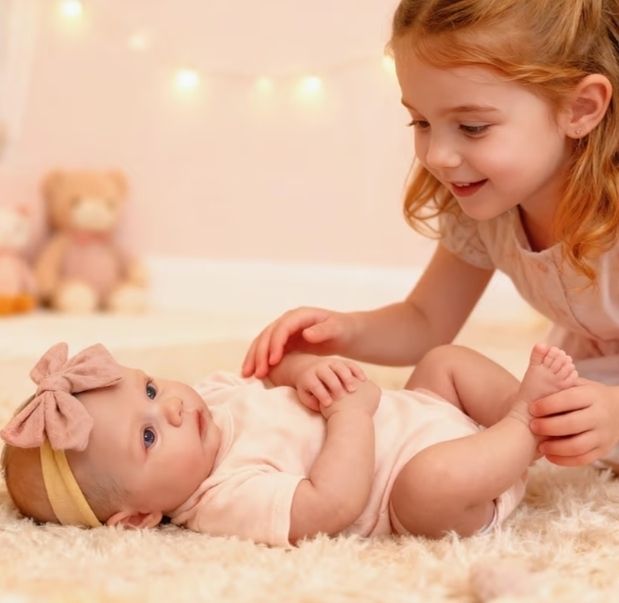 Reborn Baby Girl Doll 19 Inch, Soft Silicone & Vinyl Handmade Doll with Accents, Realistic Newborn Toy for Kids
