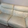 2 x cream leather sofas 3 seaters Image 3