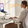 Laptop Stand for Desk, Dual-Bar Support&Height Adjustable Laptop Riser Cookbook Holder, Ventilated Portable & Foldable Computer Stand, Compatible with MacBook Image 2