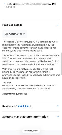 Electronic motorbike / no charger