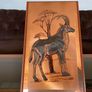 Vintage Handmade Magowan 3d Copper Art Teak Wood Wall Plaque Image 5