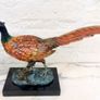 Pheasant (32 cm) - Cold Painted Bronze, Marble, Signed Image 3