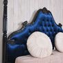 FOUR-POSTER BED CHATEAU MONTESPAN Column Bed 180 x 200 cm Double Bed Velvet Solid Mahogany Bed Frame Image 5