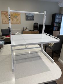 White Metal Microwave Rack - Extendable & Adjustable
