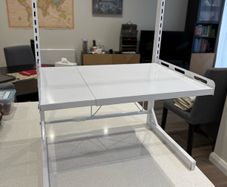 White Metal Microwave Rack - Extendable & Adjustable