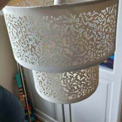 Cream floral laser-cut tiered lampshade