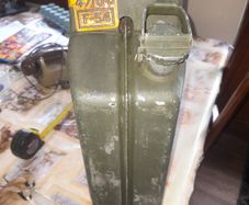 Old Green Military Steel Jerry Can with Crows Foot Stamp,