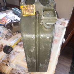 Old Green Military Steel Jerry Can with Crows Foot Stamp,