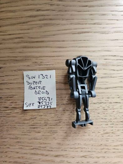 lego sw1321 super battle droid, thin head, set star wars 75431, 75395, 75373