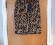 M&S Camel Milx Animal Print  Skirt. S. 16.  B.N.W.T
