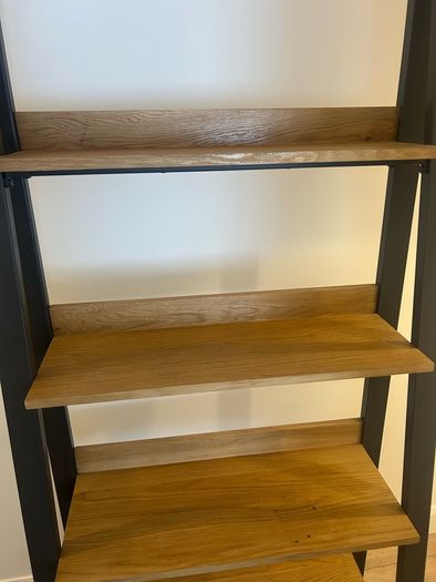 Oak & metal bookcase
