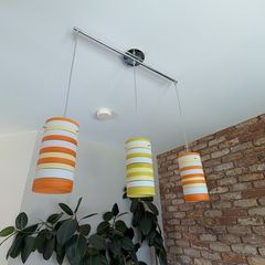 3-light linear pendant bar light fitting and two Single pendant light fittings.