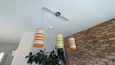 3-light linear pendant bar light fitting and two Single pendant light fittings.
